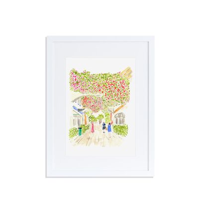 Bougainvillea Row Art Print A4