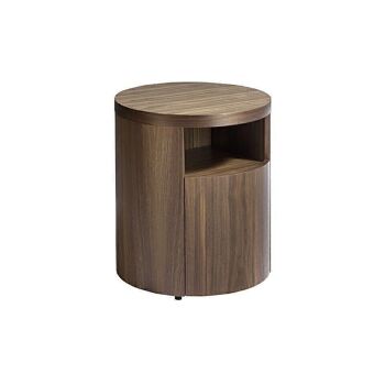 Table de chevet en bois plaqué noyer avec tiroir caché, modèle 7051 1