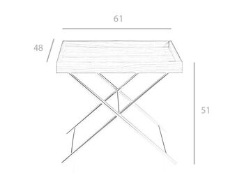 Table d'angle avec plateau en bois plaqué noyer sur structure porteuse en inox chromé, modèle 2034 6