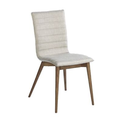 Dining chair upholstered in fabric and walnut-colored ash wood leg structure, model 4031