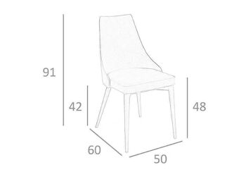 Chaise de salle à manger rembourrée en tissu et structure en bois de frêne couleur noyer, modèle 4032 8