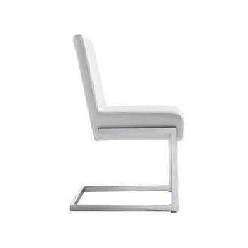 Chaise de salle à manger rembourrée en similicuir et structure en acier inoxydable chromé, modèle 4026 2