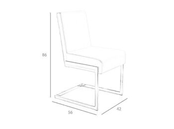 Chaise de salle à manger rembourrée en similicuir et structure en acier inoxydable chromé, modèle 4026 7