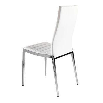Chaise de salle à manger rembourrée en similicuir et structure en acier inoxydable chromé, modèle 4024 3