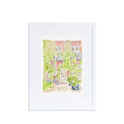 The Pink House London Art Print A4