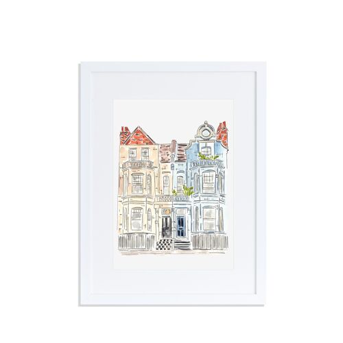 Terraced Houses London Art Print A4
