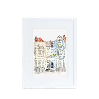 Terraced Houses London Art Print A4