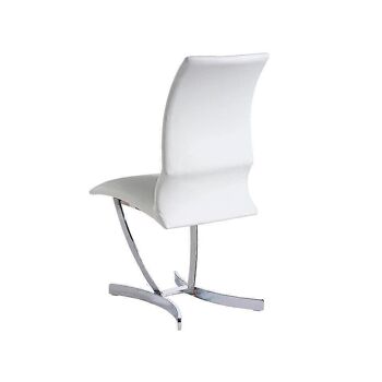 Chaise de salle à manger rembourrée en similicuir et structure en acier inoxydable chromé, modèle 4029 3