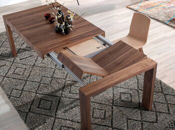 Table à manger extensible en bois plaqué noyer, modèle 1012 5