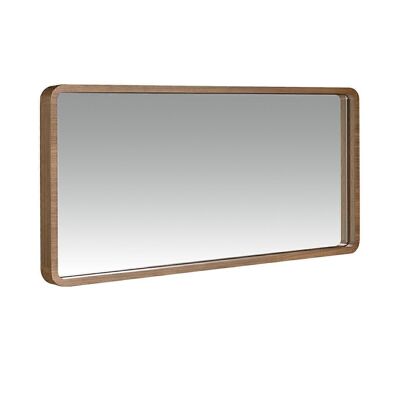 Espejo rectangular de pared con marco de madera chapada en nogal, modelo 3035