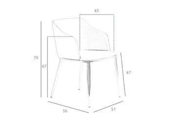 Chaise de salle à manger rembourrée en similicuir et structure en acier inoxydable chromé, modèle 4022 9