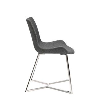 Chaise de salle à manger rembourrée en tissu et structure de pieds en acier chromé 22 microns, modèle 4009 2