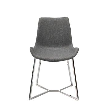 Chaise de salle à manger rembourrée en tissu et structure de pieds en acier chromé 22 microns, modèle 4009 3