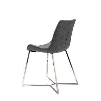 Chaise de salle à manger rembourrée en tissu et structure de pieds en acier chromé 22 microns, modèle 4009 4