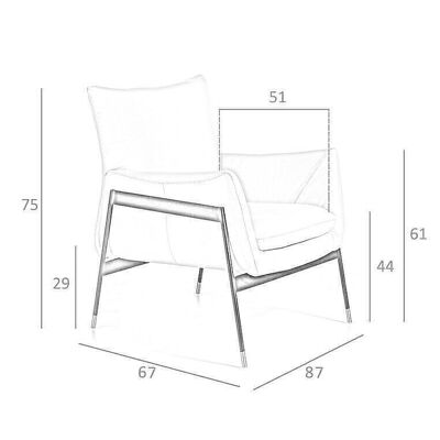 Mit Rindsleder bezogener Sessel mit massiver Stahlstruktur, schwarz epoxidlackiert, Modell 5042