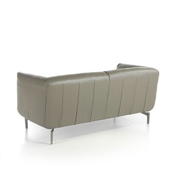 Canapé 2 places recouvert de cuir de vachette avec pieds en acier massif poli foncé et structure intérieure en bois de pin, modèle 6036 3