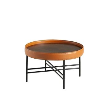 Table basse peau de vache cognac 2058 1