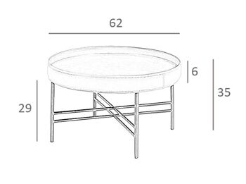 Table basse peau de vache cognac 2058 4