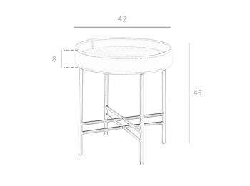 Table d'angle en cuir de vachette cognac 2059 2