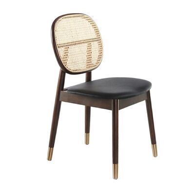 Sedia da pranzo con schienale tondo in rattan modello 4093