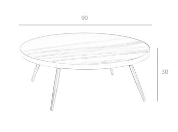 Table basse ronde en porcelaine de marbre noir modèle 2068 3
