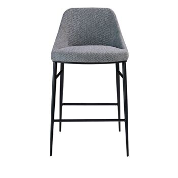 Tabouret rembourré en tissu avec structure en acier teinté époxy noir, modèle 4103 2