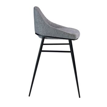 Tabouret rembourré en tissu avec structure en acier teinté époxy noir, modèle 4103 3