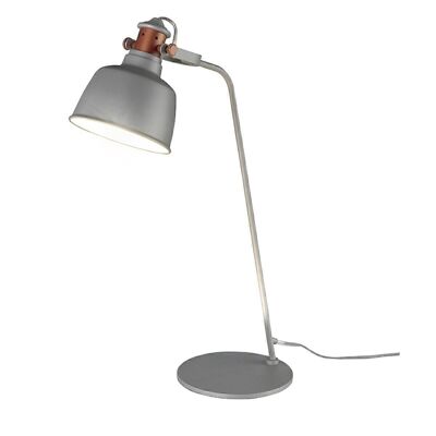 Table lamp with multidirectional lampshade in gray epoxy-painted stainless steel and bronze-colored details, model 8033