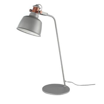 Lampe à poser avec abat-jour multidirectionnel en acier inoxydable peint époxy gris et détails couleur bronze, modèle 8033 3