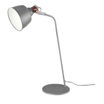 Lampe à poser avec abat-jour multidirectionnel en acier inoxydable peint époxy gris et détails couleur bronze, modèle 8033 4