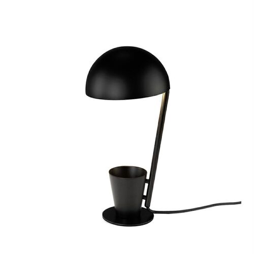 Lámpara de sobremesa de acero inoxidable lacado color negro, modelo 8038