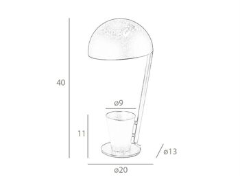 Lampe de table en acier inoxydable laqué noir, modèle 8038 3