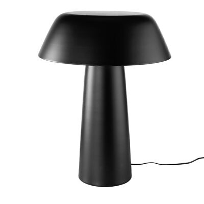 Lampada da tavolo in acciaio inox laccato nero, modello 8042