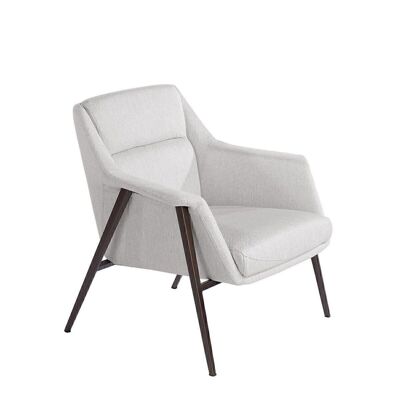 Fauteuil rembourré en tissu blanc modèle 5010