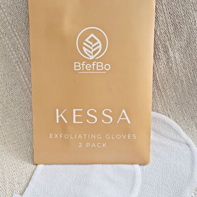 BfefBo Kessa Exfoliating Mitt | 2 pack | Moroccan Hammam Spa Exfoliating Gloves | Eco Alternative