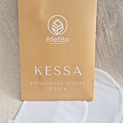 BfefBo Kessa Exfoliating Mitt | 2 pack | Moroccan Hammam Spa Exfoliating Gloves | Eco Alternative