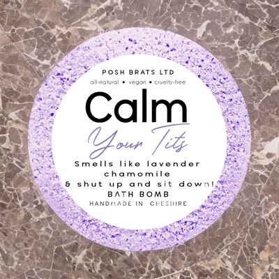 Calm Your Tits Fizzy Bath Bomb Neuheitsgeschenk für Erwachsene, VEGAN
