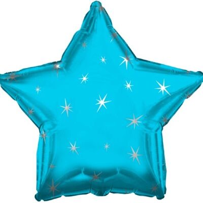 Palloncino foil stella blu scintillante