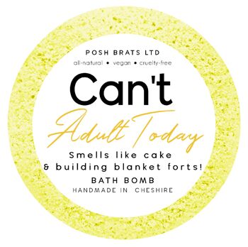 Can't Adult Today Bombe de bain pétillante Cadeau de nouveauté pour adulte VEGAN 3