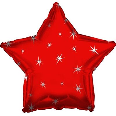 Ballon aluminium étoile scintillante rouge