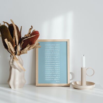 Prayer poster text "The Life" of Saint Mother Teresa