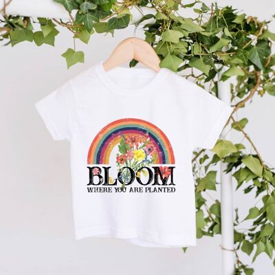 Bloom where you are planted T-shirt (rainbow)