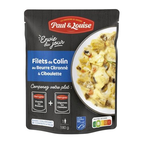 Filet de Colin au Beurre Citronné & Ciboulette - Pêche Durable MSC (180g)