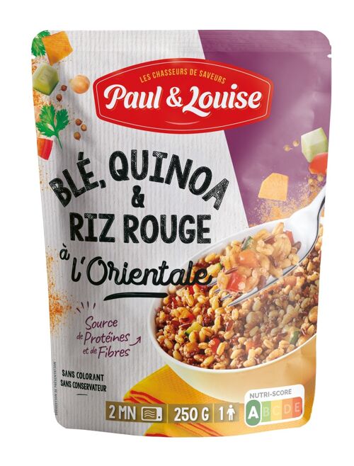 Blé, Quinoa & riz rouge à l'orientale (250g)