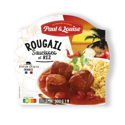 Rougail-Würstchen und Reis (300g)