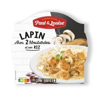 Kaninchen mit zwei Senf und seinem Reis (300g)