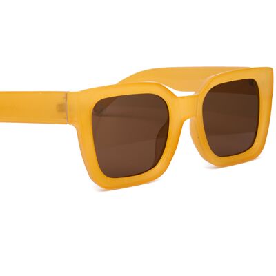 YELLOW SQUARE FRAMES WITH BROWN LENSES - JP18504
