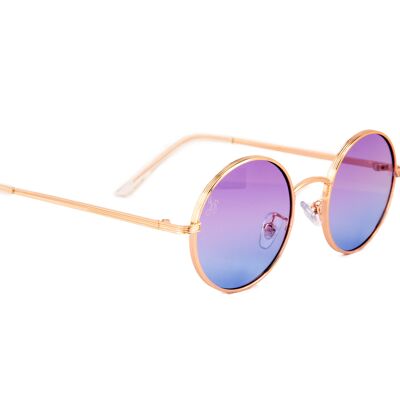 GOLD ROUND FRAME WITH PURPLE GRADIENT LENSES | JP18576