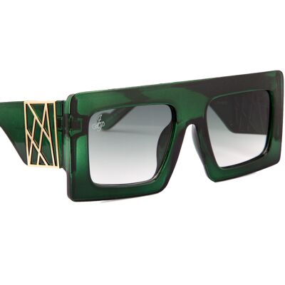 CHUNKY GREEN FRAME WITH GREY LENSES - JP18635