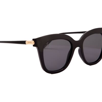 BLACK CAT EYE STYLE WITH GOLD DETAILING - JP18729